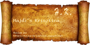 Hajós Krisztina névjegykártya